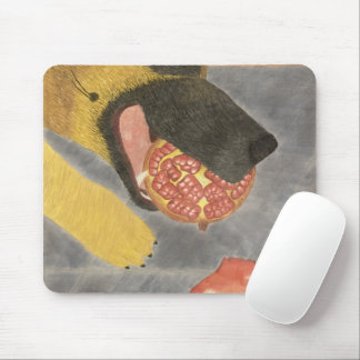 Dog and pomegranate mouse pad