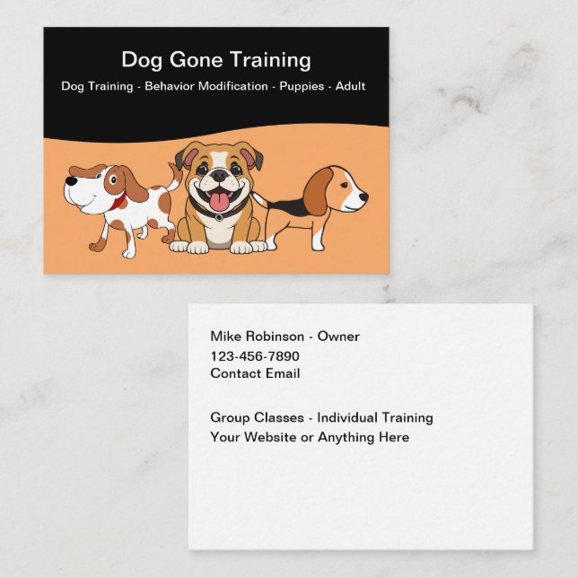 Dog And Puppy Training Business Cards (Front/Back)