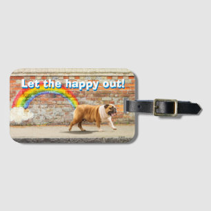 Dog and Rainbow Graffiti Luggage Tag