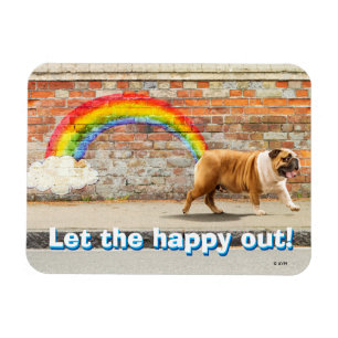 Dog and Rainbow Graffiti Magnet
