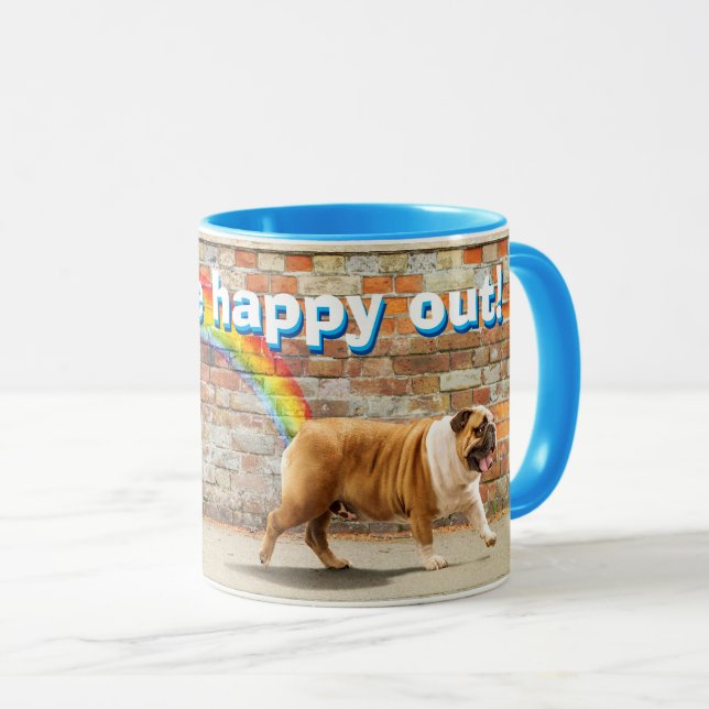 Dog and Rainbow Graffiti Mug (Front Right)