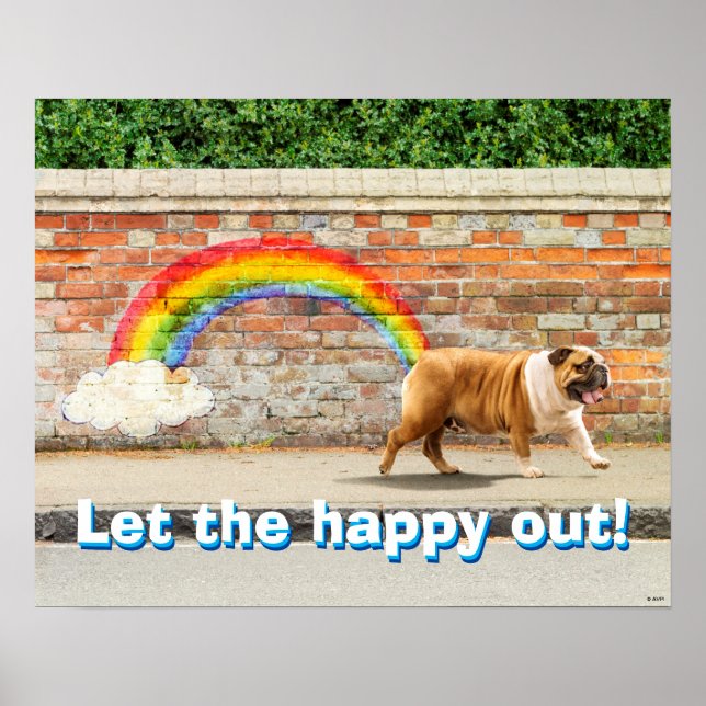 Dog and Rainbow Graffiti Poster (Front)