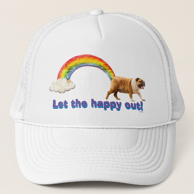 Dog and Rainbow Graffiti Trucker Hat (Front)