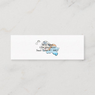Dog and space suit   choose background colour mini business card