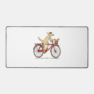 Dog and Squirrel are Friends Whimsical Animal Art Desk Mat