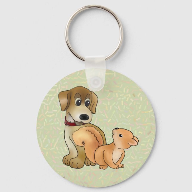 Dog and squirrel key ring (Front)