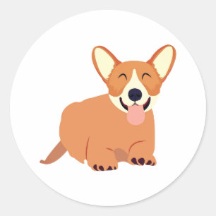 Dog, Animal, Art Classic Round Sticker