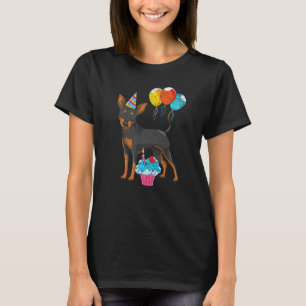 Dog Animal Birthday Party Pet Owner Cute Min Pins T-Shirt