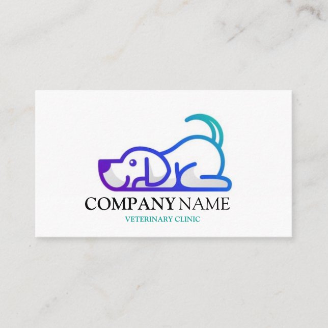 Dog Animal Pet Logo Veterinary Clinic Business Card (Front)