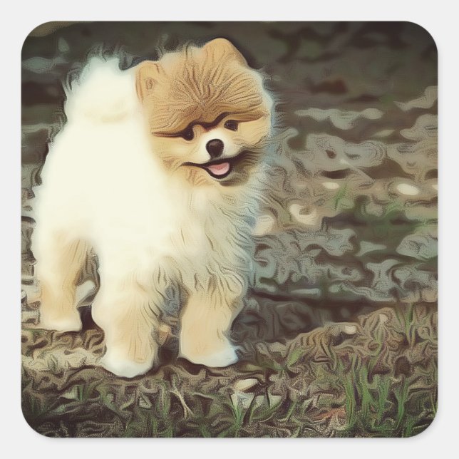 Dog, Animal, Puppy Square Sticker (Front)
