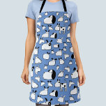 Dog Apron<br><div class="desc">Fun cartoon dog pattern on a blue background, which can be changed in the design tool. Original art by Nic Squirrell. Perfect for dog moms and dads and animal and pet lovers.</div>