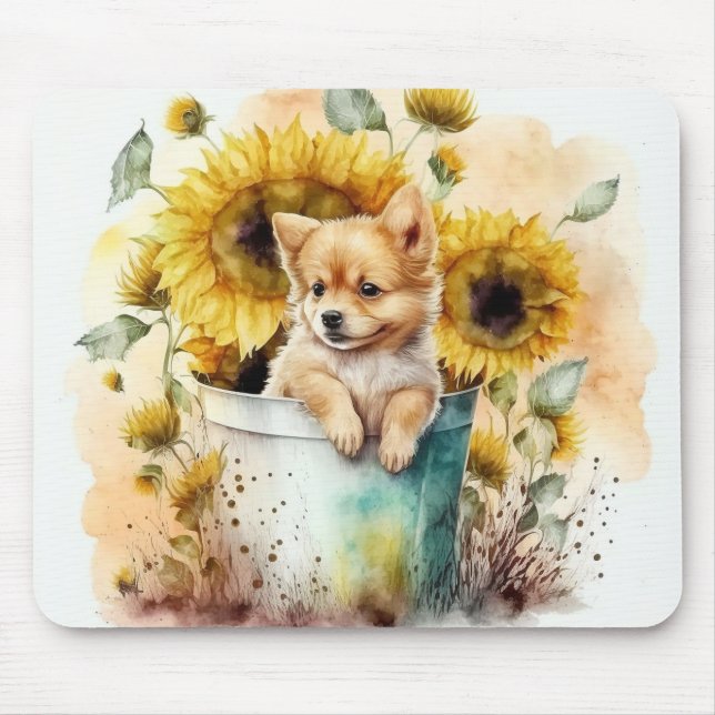 dog Aquarell Mouse Pad (Front)