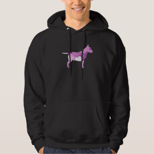 Dog Art Floral Bull Terrier Silhouette 1 Hoodie