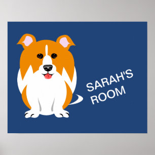 Dog Art With Names For Kids Poster
