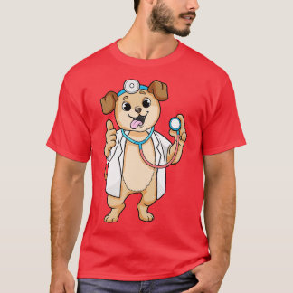 Dog as a Doctor with a Stetoskophe T-Shirt
