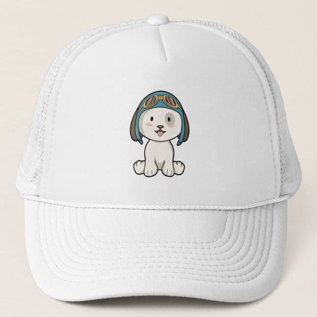 Dog as Aviator with Hat & Glasses (Front)