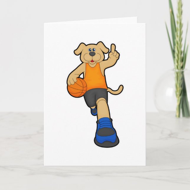 Dog as Basketball player with Basketball Card (Front)