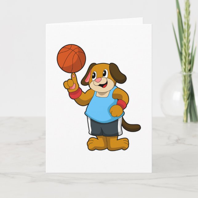 Dog as Basketball player with Basketball Card (Front)