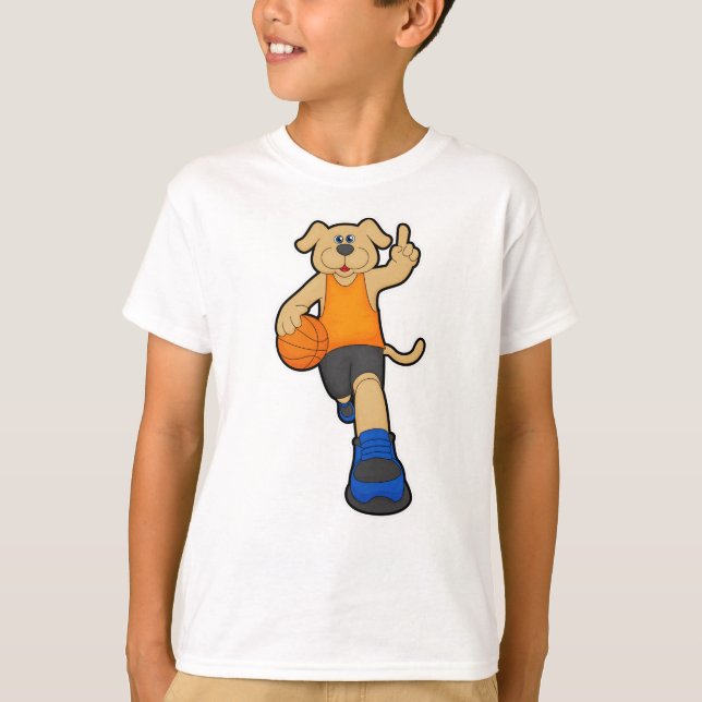 Dog as Basketball player with Basketball T-Shirt (Front)