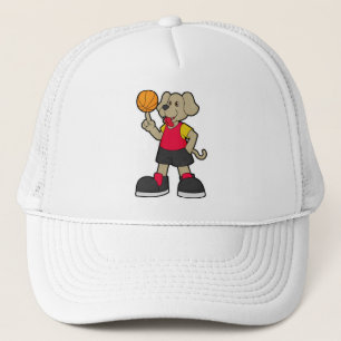 Dog as Basketball player with Basketball Trucker Hat