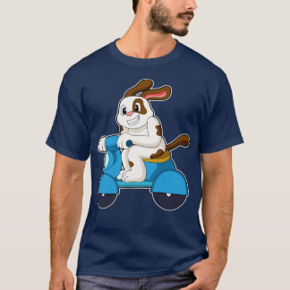 Dog as Biker with Scooter 3 T-Shirt