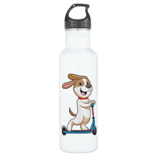 Dog as Biker with Scooter 710 Ml Water Bottle