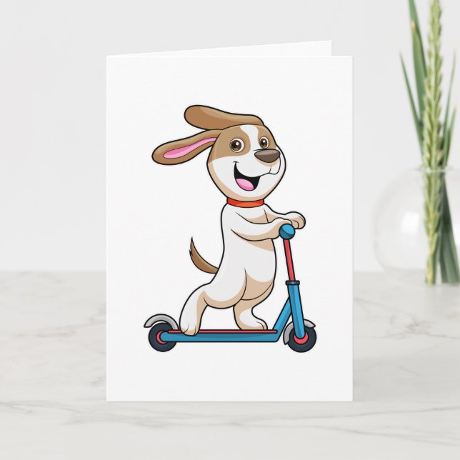 Dog as Biker with Scooter Card (Front)