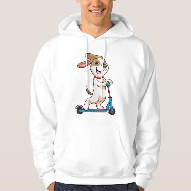 Dog as Biker with Scooter Hoodie (Front)