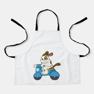 Dog as Biker with Scooter.PNG Apron