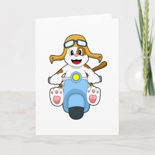 Dog as Biker with Scooter.PNG Card