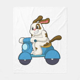 Dog as Biker with Scooter.PNG Fleece Blanket