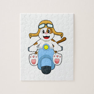 Dog as Biker with Scooter.PNG Jigsaw Puzzle