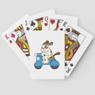 Dog as Biker with Scooter.PNG Playing Cards