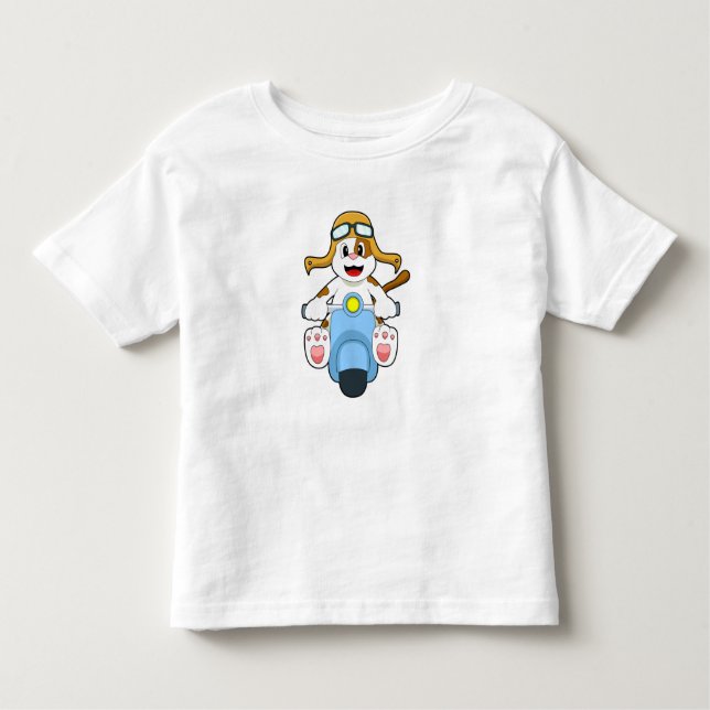 Dog as Biker with Scooter.PNG Toddler T-Shirt (Front)