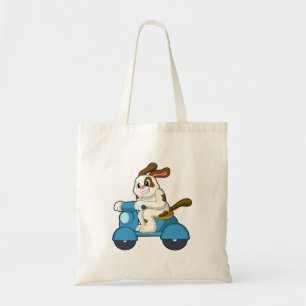 Dog as Biker with Scooter.PNG Tote Bag