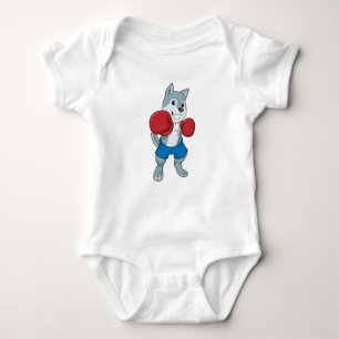 Dog as Boxer with Boxing gloves Baby Bodysuit
