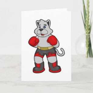 Dog as Boxer with Boxing gloves Card