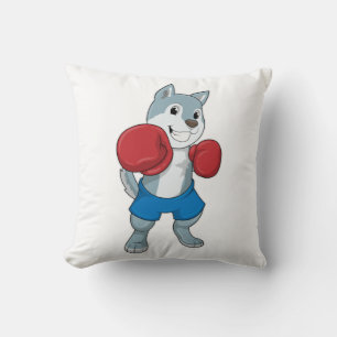 Dog as Boxer with Boxing gloves Cushion