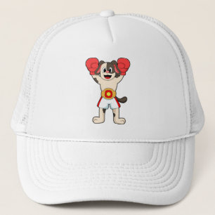 Dog as Boxing champion with Belt & Boxing gloves Trucker Hat