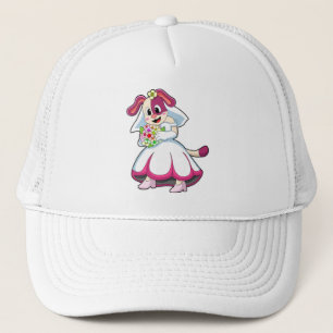 Dog as Bride with Wedding dress & Flowers Trucker Hat