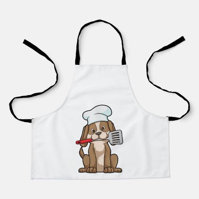 Dog as Cook with Chef's hat & Spatula Apron (Front)