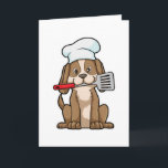 Dog as Cook with Chef's hat & Spatula Card<br><div class="desc">This design is the perfect gift for a birthday,  Christmas and other celebrations. It is suitable for women,  men and kids.</div>