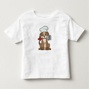 Dog as Cook with Chef's hat & Spatula Toddler T-Shirt