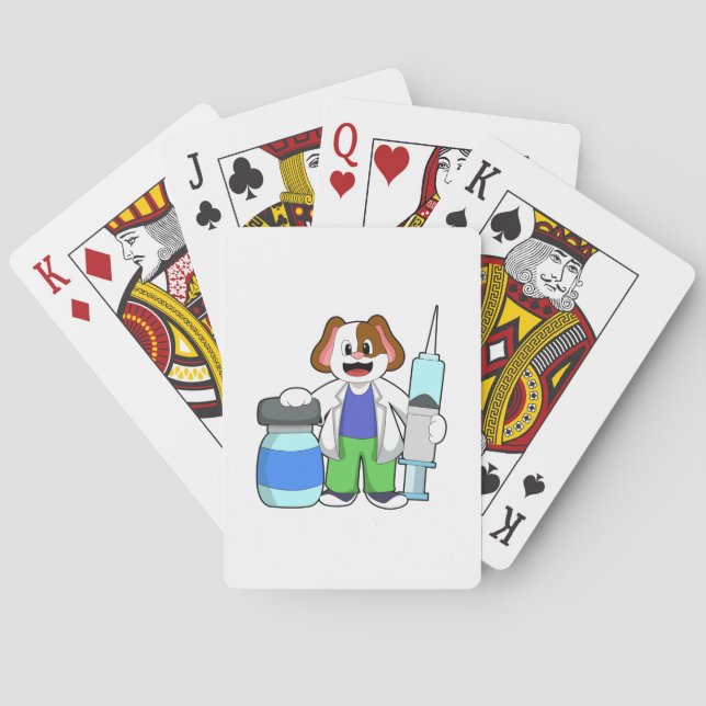 Dog as Doctor with Syringe Playing Cards (Back)