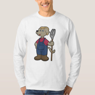 Dog as Farmer with Rake & Hat T-Shirt