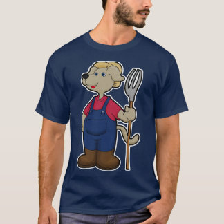 Dog as Farmer with Rake Hat T-Shirt