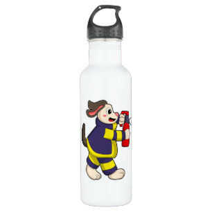 Dog as Firefighter with Fire extinguisher 710 Ml Water Bottle