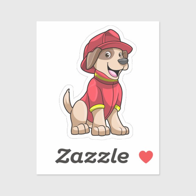 Dog as Firefighter with Fire helmet (Sheet)