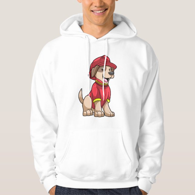 Dog as Firefighter with Fire helmet Hoodie (Front)