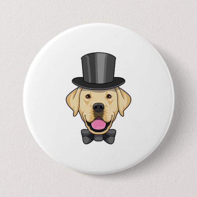 Dog as Groom with Bow 7.5 Cm Round Badge (Front)